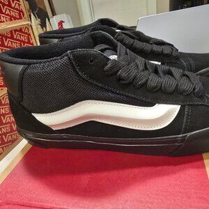 Vans Knu Mid Shoes Sneakers - Black/Black/White (VN000CQ9B8C) Mens Size 10 NEW